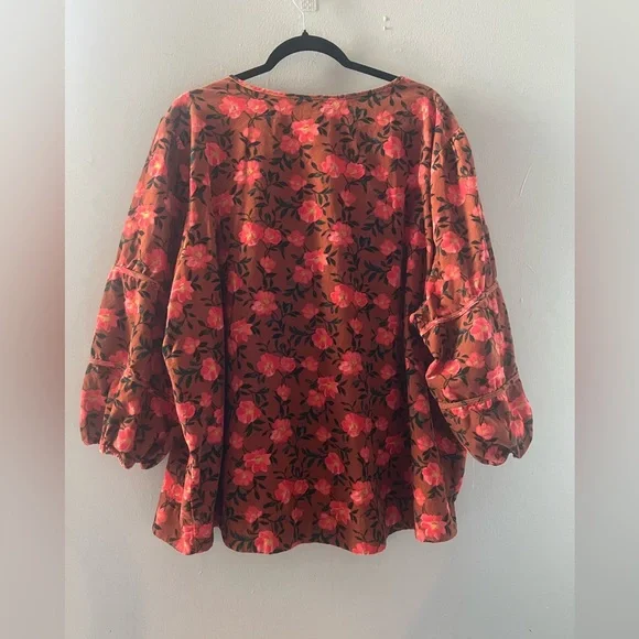Sonoma Corduroy Peasant Blouse
Womens 4X Brown Fall Floral V Neck Top - Picture 3 of 12